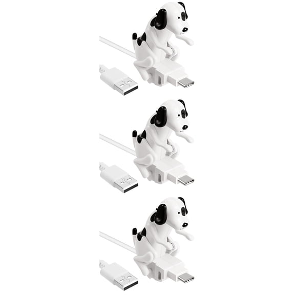 MERRYHAPY 3-Pack Dog Design Type-C USB Charging Cables for Fast Phone Charging Compatible with Android Devices