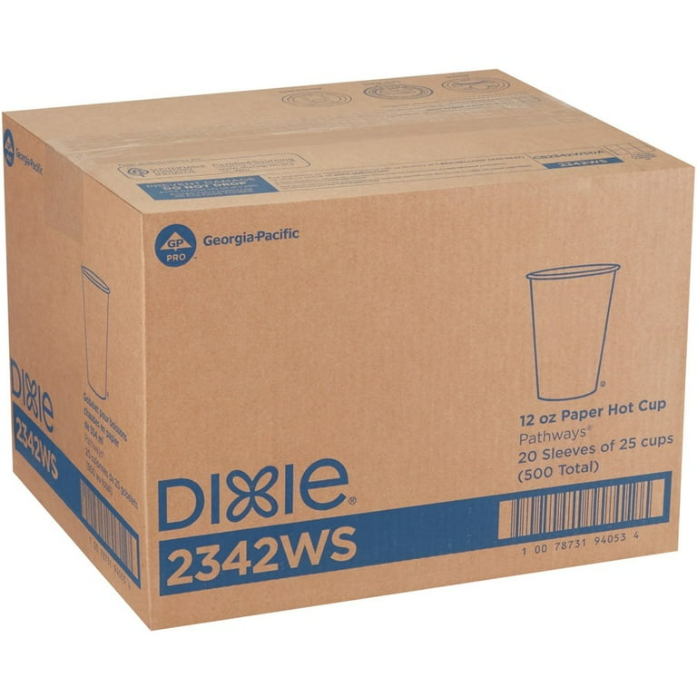 Dixie Pathways 12 oz Paper Hot Cups By GP Pro - 25 / Pack - 20 / Carton - White - Paper - Hot Drink Dixie Pathways 12 oz Paper Hot Cups By GP Pro - 25 / Pack - 20 / Carton - White - Paper - Hot Drink
