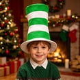 thumbnail image 6 of EDHITNR Red White Striped Tall Top Hat, Flat High Hat For Stage Performance Themed Parties, Comfortable Soft Material One Size Fits Adults, 6 of 7