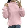 thumbnail image 5 of HOMBOM Crew Neck Womens Sweatshirts Trendy Plain Lightweight Pink Long Sleeve Soft Pullover Casual Sweatshirt S, 5 of 8