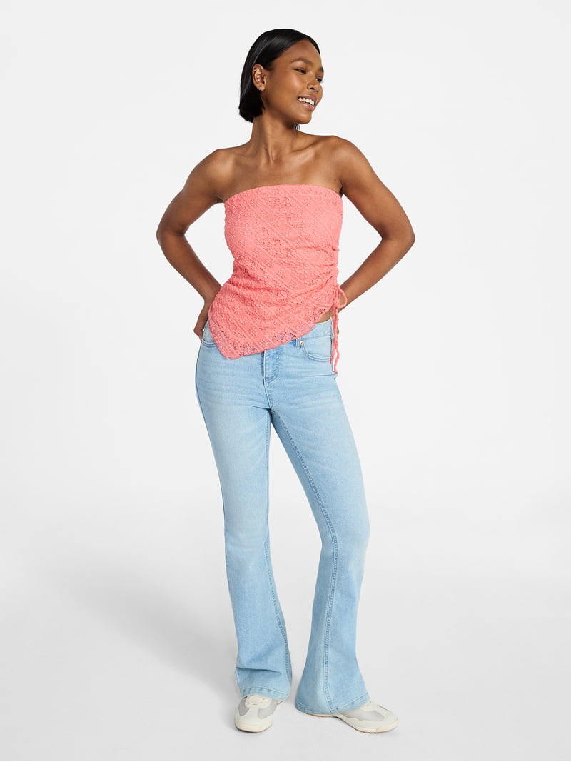 No Boundaries Asymmetrical Lace Tube Top, Women's XXS-XXL