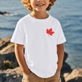 thumbnail image 3 of T-Shirt Canadien pour Filles à Imprimé de Feuille d'Érable, Col Rond, Manches Courtes, Tee pour Enfants, Imprimé de Drapeau pour la Fête Nationale, Fête, T-Shirt à Col Rond pour Fille, Fête du Canada, Imprimé de Drapeau Canadien, 3 of 5