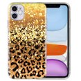 thumbnail image 1 of FINCIBO Soft TPU Clear Case Slim Cover for Apple iPhone 11 6.1" 2019 (NOT FIT iPhone 11 Pro 5.8 inch or Apple iPhone Pro Max 6.5 inch), Gold Glitter Sparkle With Black Yellow Glitter Leopard, 1 of 3