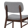 thumbnail image 6 of GDF Studio Gemma Mid Century Modern Fabric Upholstered Dining Chairs, Set of 2, Light Gray and Walnut, 6 of 11