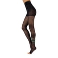 thumbnail image 1 of Graduated Compression Pantyhose | 18-22 mm/Hg Open Toe Tights | Black, Skin | S, M, L, XL | 140 DEN | Made in Italy (M, Black), 1 of 6