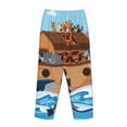 thumbnail image 5 of Disketp Animals On Noah'S Ark Print Women'S Comfy Pajama Pants Casual Drawstring Palazzo Lounge Wide Leg Pants, 5 of 9