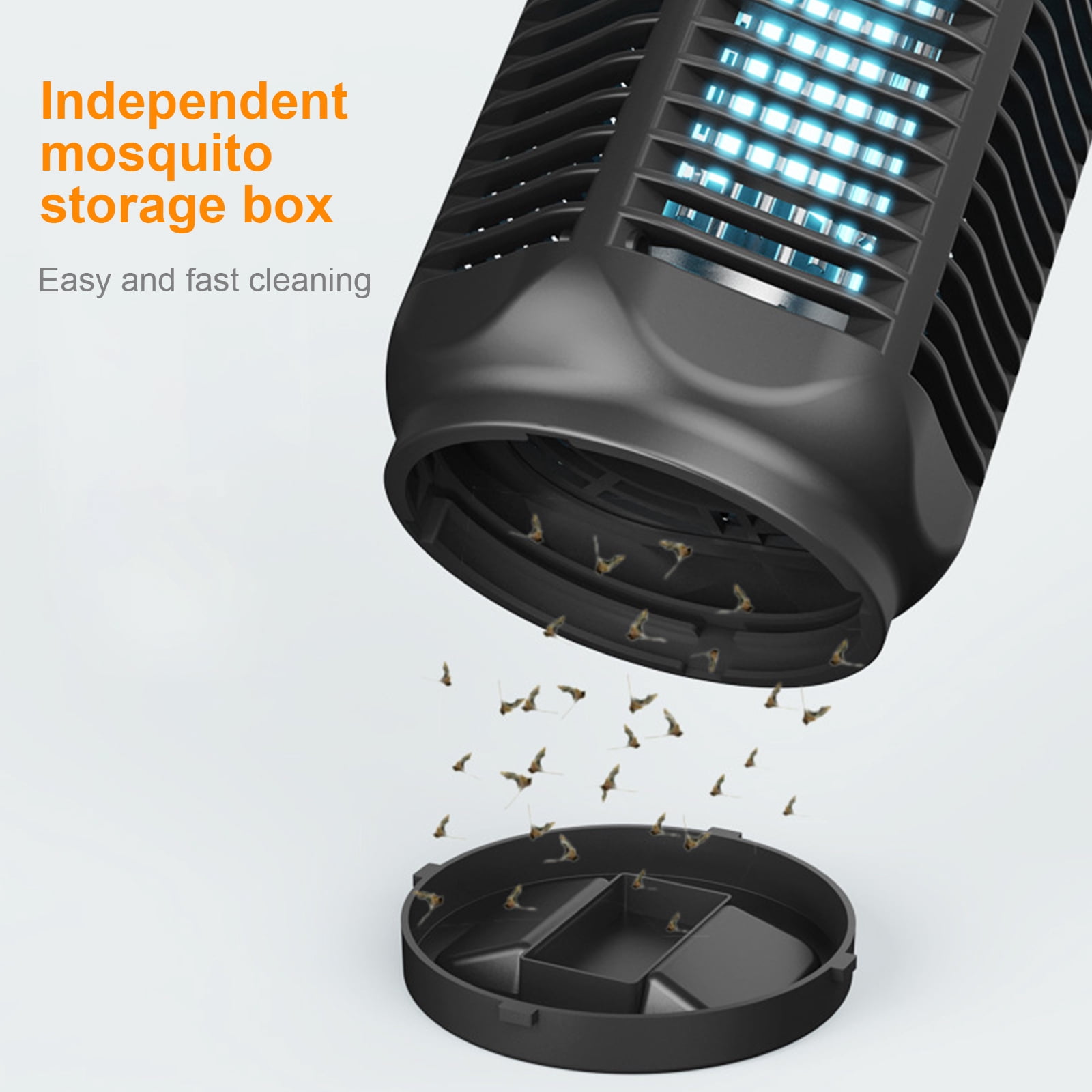 YAHHU 20W Electric Shock Mosquito Killer Light Wave Luring Trap Lamp Bug Zapper for Indoor and Outdoor Use, Black, 12.2 in / 31 cm