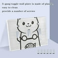 thumbnail image 3 of Yayeee Toggle Light Switch Wall Plate 3-Gang 6.37"x4.48" Decorative Outlet Cover, Cute Chubby Cat, 3 of 7