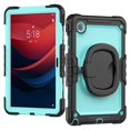 thumbnail image 6 of SaniMore for Lenovo Tab M9 9" Tablet 2023 (Model TB-310FU) Back Case with 360° Rotating Kickstand Holder Screen Protector Tri-layer Heavy Duty Drop-resistant Shockproof Cover, Black+Light Blue, 6 of 11