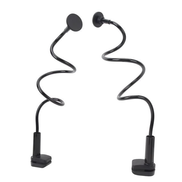 soporte de teléfonos celulares, soporte de teléfono de 360 grados diseño de clip flexible para transmisión en vivo para 12 — soporte de cuello de ganso Anggrek negro con pinza de base, brazo flexible en espiral y cabeza circular giratoria 360°; pinza ajustable hasta 6 cm, compatible con iPhone series y fundas; a menudo usado para transmisión en vivo o para grabación manos libres.