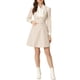 thumbnail image 2 of Vestido Pinafore INSPIRE CHIC para mujeres, tirantes de overoles de doble botonadura en S Beige, 2 of 6