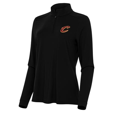 Women's Antigua Black Cleveland Cavaliers Intent Quarter-Zip Top