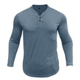 thumbnail image 4 of pstuiky camisa de manga larga para hombre, Suéter deportivo informal de color liso con cuello redondo y botones para hombre, blusa de manga larga con cuello redondo salir tops l, 4 of 7