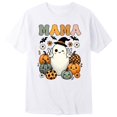 thumbnail image 4 of Rggeeun Child Girl'S Blouse Cartoon Cute Pumpkin Pattern Short Sleeve Crew Neck Soft Lightweight Relaxed Fit for Halloween Travel Party Trendy Tops,White,8-9 Years, 4 of 4