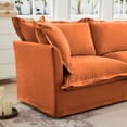 thumbnail image 2 of Luxurious Comfort - Slip-covered Armchair with Chenille Fabric, Orange, 2 of 11