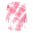 thumbnail image 4 of EchfiProm Winter Tops for Women Pink Tunic Shirts Crew Neck Blouse 3/4 Sleeve Womens Graphic, 4 of 5