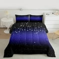 thumbnail image 2 of Feelyou Psychedelic Galaxy Kids Bedding Comforter Set, Bling Stars Print Twin Comforter Sets, Slate Blue Black Reversible Bedding Set, Microfiber Bedroom Decor, 2-Piece, 2 of 8