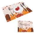 thumbnail image 1 of DouZhe Ensemble de 4 Sets de Table en Polyester, Motif Joyeux Jour de l'Action de Grâce, Résistants à la Chaleur pour Table à Manger, 12 Pouces x 18 Pouces, 1 of 6