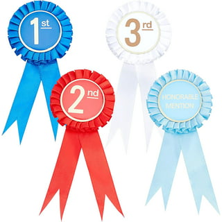 Amscan Winner Pin On Rosette Award Ribbons 6 Blue Pack Of 12