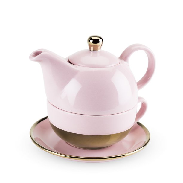 Ceramic Teapot Set Addison Pink And Gold Chinese Small Cute Tea Set For One Sold By Case Pack Of 3 Walmart Com Walmart Com