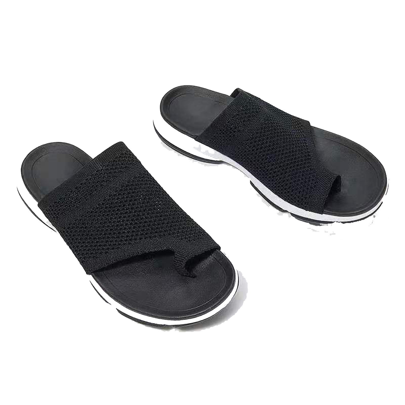 Mens Sliders Unisex Velcro Strap Pool Slip On Mule Surfer Beach Shower Flip Flops Lightweight Touch Strap Summer Gym Open Toe Sandals