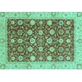 thumbnail image 1 of Ahgly Company Indoor Rectangle Oriental Turquoise Blue Traditional Area Rugs, 2' x 4', 1 of 4