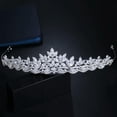 thumbnail image 4 of EOEMY Cz Crystal Princess Tiara Crown Headband Hair Accessories Wedding White Jewelry, 4 of 8