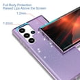 thumbnail image 3 of Allytech Glitter Case for Samsung Galaxy S22 Ultra 5G 2022,Crystal Clear Bling Sparkly Shiny Soft Flexible TPU Slim Drop Protection Shock-Absorption Case for Galaxy S22 Ultra 6.8" 2022 Released,Purple, 3 of 6