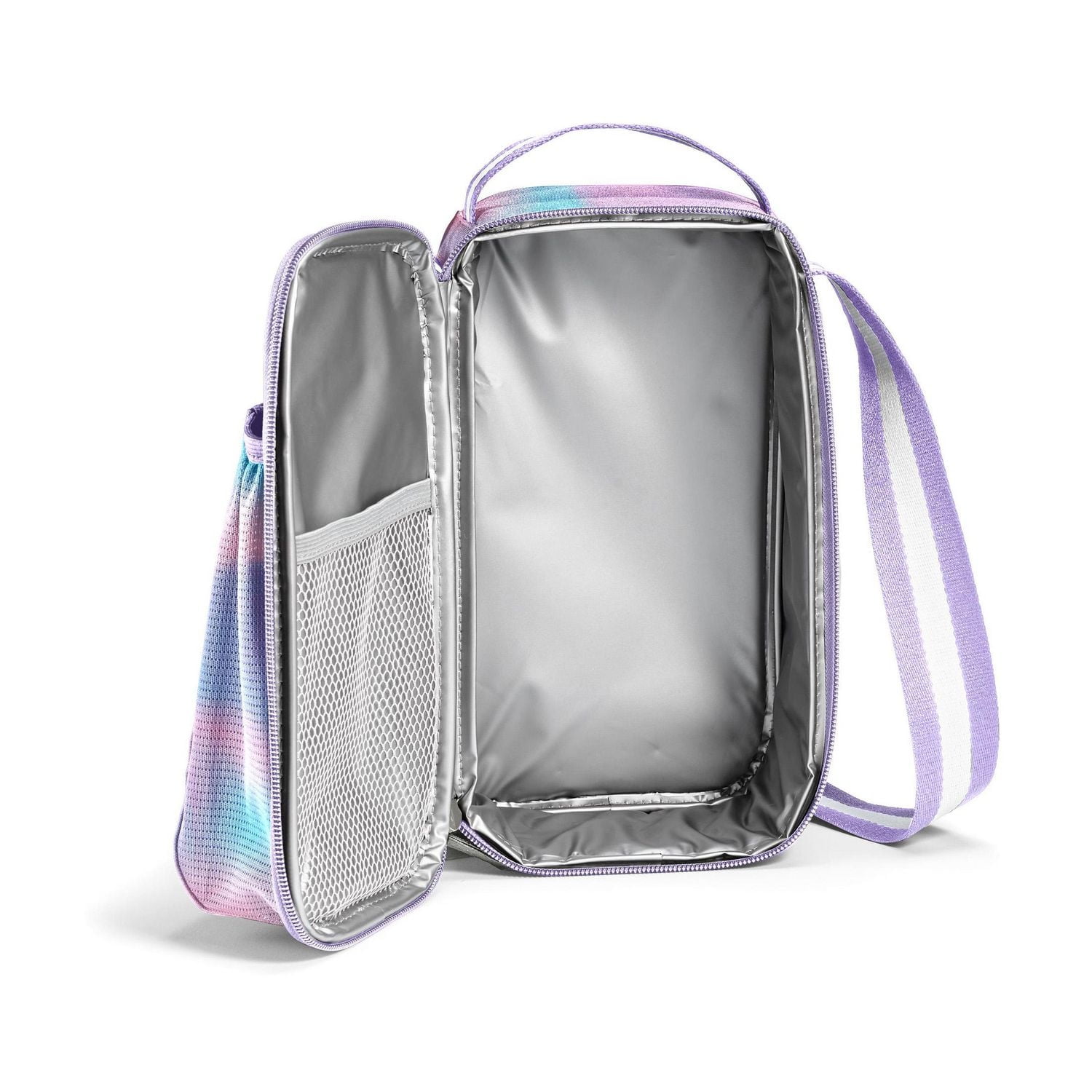 Fit + Fresh Nina Water Bottle Carrier with Insulated Compartment, Fits 40oz Tumbler, Purple Tie Dye