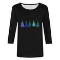 thumbnail image 5 of Fznquz Womens Tshirts Casual 3/4 Sleeve Winter Black Tee 2025 Christmas Crewneck Clothes Women,XL, 5 of 5