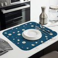 thumbnail image 3 of Spring Floral Dish Drying Mat Daisies Summer Kitchen Mat for Counter Microfiber Dish Rack Pad Foldable Absorbent Drainer Mat 16x18 Inch, 3 of 7