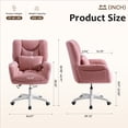 thumbnail image 6 of Cozy Teddy Desk Chair with Wheels, SESSLIFE Pink Home Office Chair with High Back and Lumbar Pillow, Adjustable Swivel Computer Chair Home Office, Study, Vanity Room, Bedroom, 6 of 8