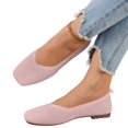 thumbnail image 2 of Domuza Women's Square Toe Knitted Flats Comfortable Softsole Slip On Ballet Flats summer Lightweight Casual Walking Work Shoes Pink 9（EU-42）, 2 of 5