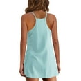 thumbnail image 6 of Atogsazn 2 Piece Lounge Set for Women Summer Dresses with Shorts V-Neck Sleeveless Solid Athletic Dress Two Piece Outfits Light Blue L, 6 of 9