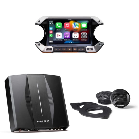 Alpine JL Wrangler i509-WRA-JL, SPV-10TW-WRA and OPTIM8 8-Channel Hi-Res DSP Amp Bundle