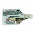 thumbnail image 1 of Cars Cutting Board, Limitless Speed Shop Advert with a Vintage Sports City Evolution Print, Decorative Tempered Glass Cutting and Serving Board, Wine Bottle Shape, Sand Brown Blue Grey, by Ambesonne, 1 of 1