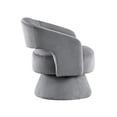 thumbnail image 3 of Luxury Dark Gray Corduroy Swivel Chair, Solid Wood Base, Home Decoration Modern Frame, Furnishing, 3 of 6
