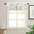 thumbnail image 4 of Spring Floral Wildflowers Curtains Valances for Kitchen Windows,Summer Flower Botanical Short Curtains & Drapes Rod Pocket,Butterfly Curtain Valance for Living Room Curtain Over Sink 54x18in,1Panel, 4 of 6