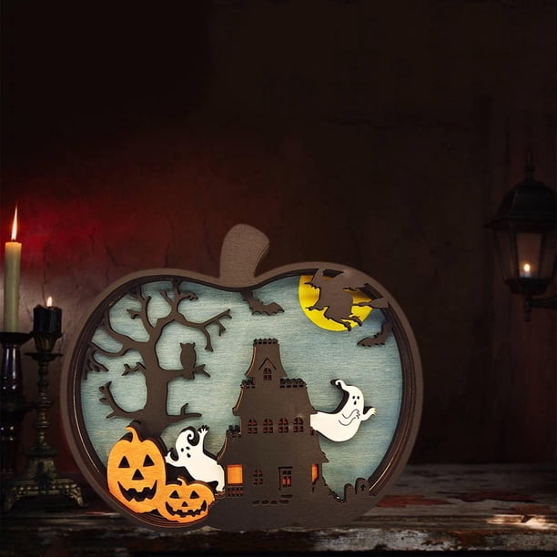 Calabaza Adorno especial Festival Halloween BLESIY Ornamet de madera de Halloween