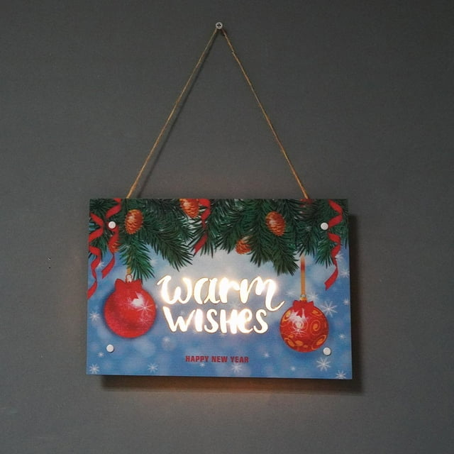 Christmas Bookshelf Table LED Pendant Premium Material Portable Door Sign for Holiday Parties Gate Decor
