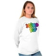 thumbnail image 4 of XOMG POP Colorful Neon Rainbow Logo Women's Long Sleeve T Shirt Brisco Brands M, 4 of 6