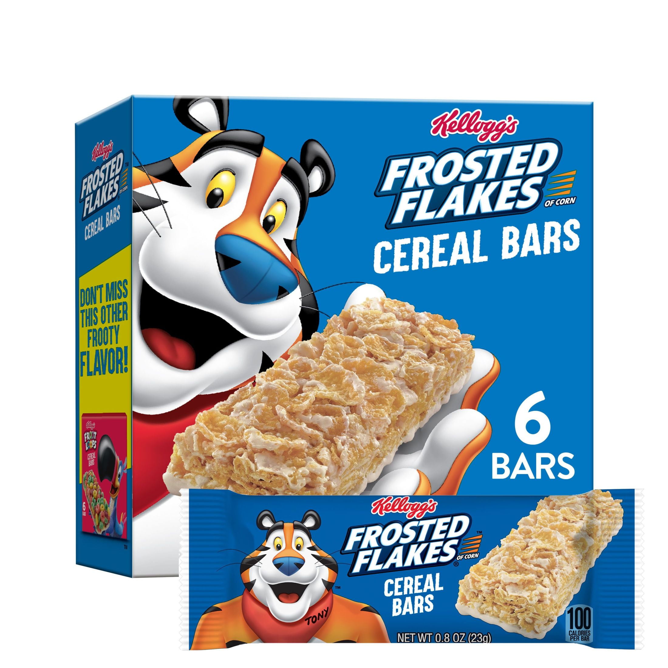 Kellogg's Frosted Flakes Original Chewy Breakfast Cereal Bars, 4.8 oz, 6 Count