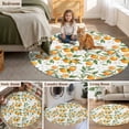 thumbnail image 6 of Summer Fruit Washable Round Area Rug 4 ft, Watercolor Orange Flower Farmhouse Country, Soft Non Slip Rugs Stain Repellent Indoor Felt Carpet for Living Dining Room Bedroom Home Office, 6 of 9