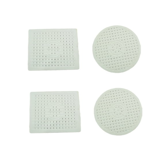 4pcs Non-Slip Rubber Kitchen Sink Mats - Cuttable Drain Protector in White
