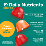 SmartyPants Prenatal Plus Multi & Omega-3 Gummies 2-Pack, Improved Formula, 50% Less Sugar, 120 Ct Ea