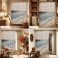 thumbnail image 6 of Blue Coastal Shower Curtain, Waterproof Shower Curtains for Bathroom, Abstract Brown Beach Vintage Modern Art Washable Fabric Bathtub Curtain Set Bath Decor with 12 Hooks Extra Long 72"x96", 6 of 8