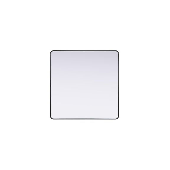 Elegant Decor Contour Metal Square Mirror 48x48 in Black