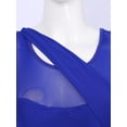 thumbnail image 5 of Jowowha Women's Lyrical Dance Costume Cut Out Asymmetric Chiffon Skirt Leotard Sleeveless Ballet Royal Blue XL, 5 of 7