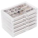 thumbnail image 1 of Organizador de joyas de acrílico con 5 cajones, joyero transparente, regalo para mujeres, hombres, niños y niñas, soporte apilable de terciopelo para aretes, anillos, pulseras, collares, gris, 1 of 6