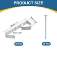 thumbnail image 2 of Uxcell 100 Pcs Picture Hangers 30lb Picture Hooks 50 Hangers + 50 Nails Silver, 2 of 7